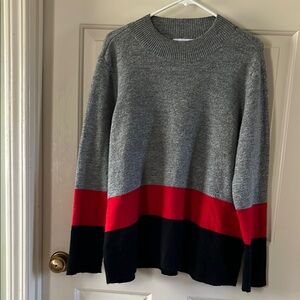 Liz Claiborne Colorblock Sweater - Gray, Red, Black